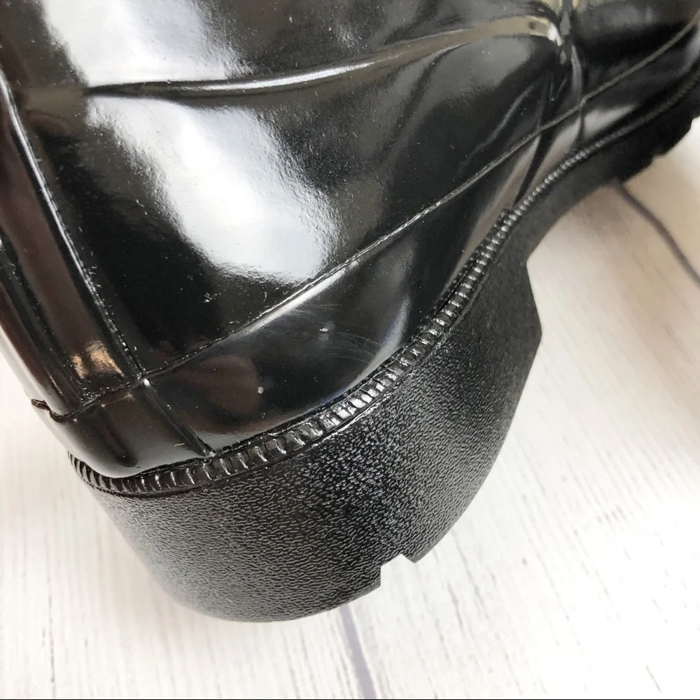 Tretorn Lia Metallic Sock‎ Black Rain Boot 6